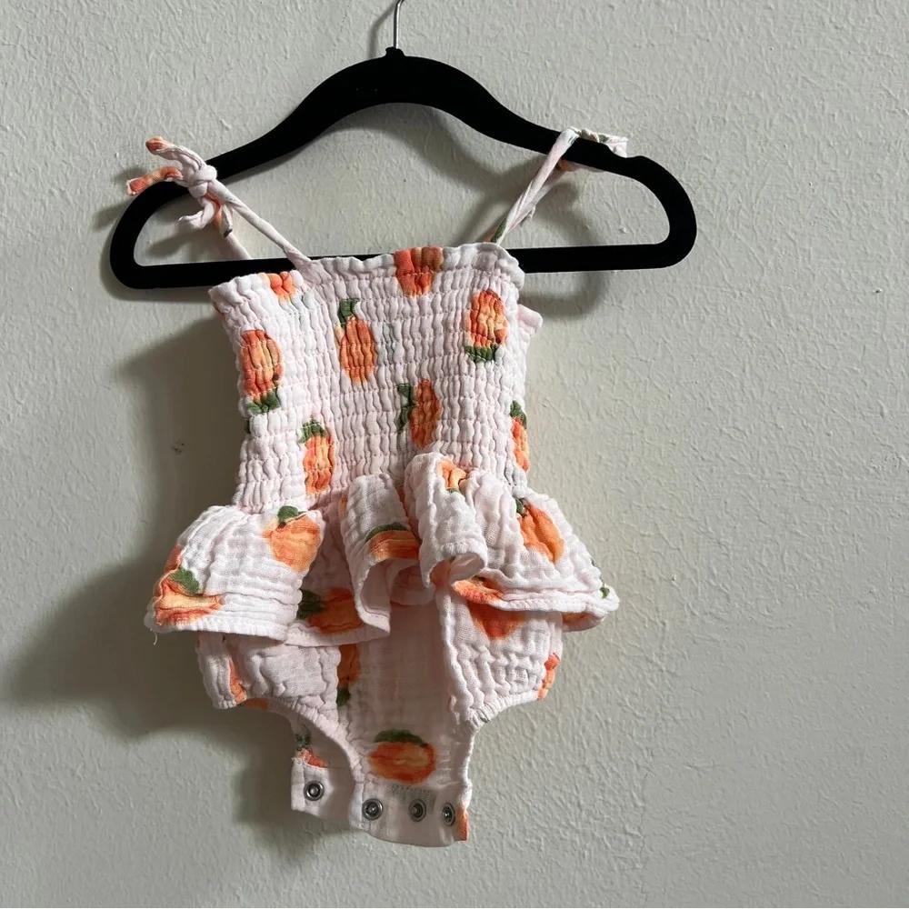 Angel Dear Muslin Peach Sunsuit